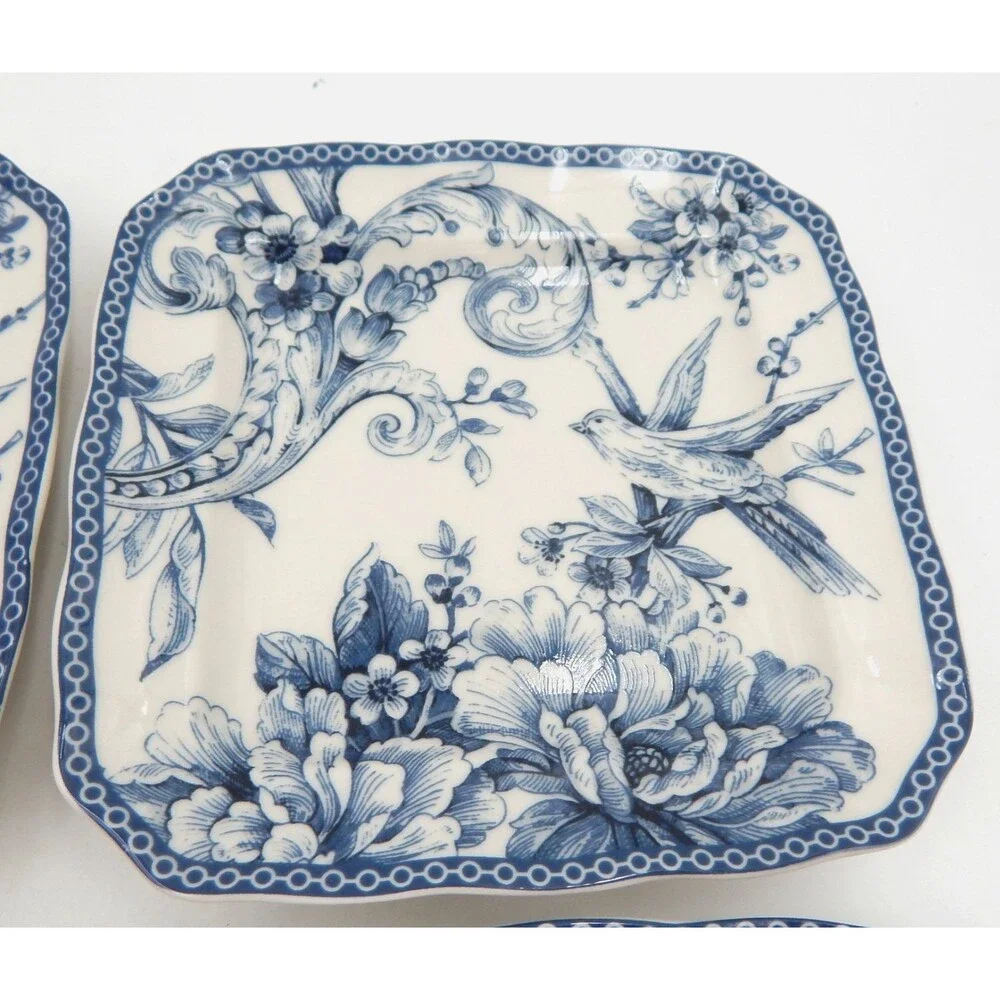 222 Fifth ADELAIDE Square Blue Dessert Butter Plate 6